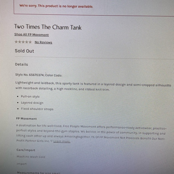 Free People Movement Two Times The Charm Tank size Large. Gray/Black in color. - Picture 9 of 10